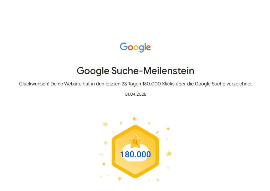 Hito de Google Search Console: 180.000 clics en 28 días