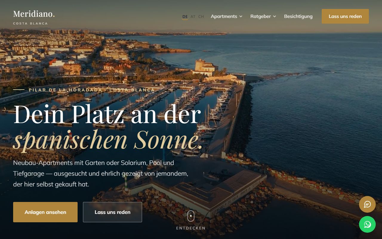 Website-Entwurf: Immobilien an der Costa Blanca